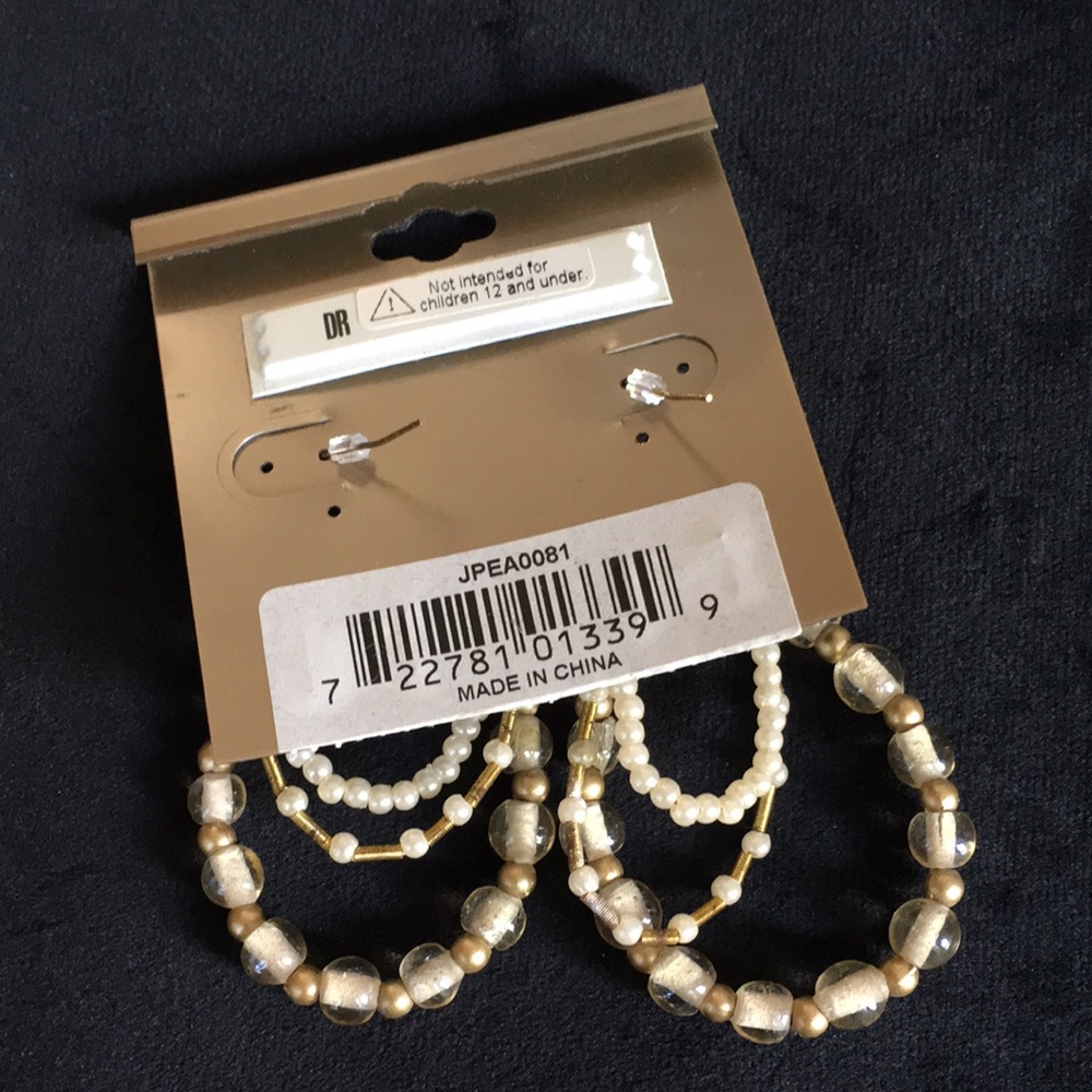 Aris Beaded Hoop Dangle Earrings - Picture 2 of 2